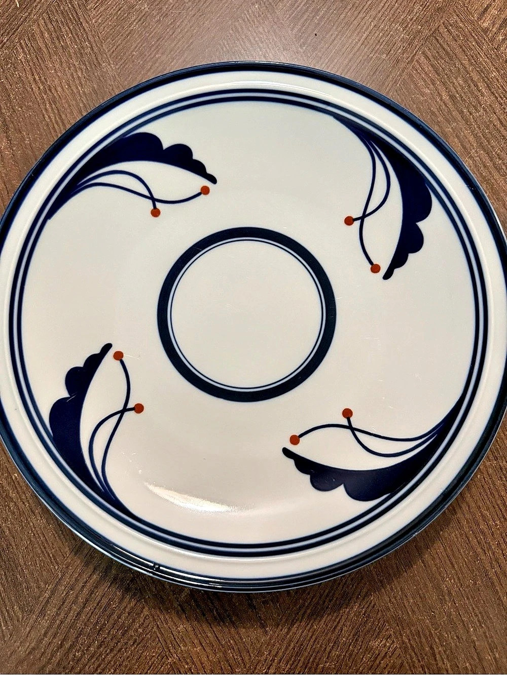 VTG Dansk Flora Bayberry Blue NR/JAPAN Footed Serving Platter 12in.